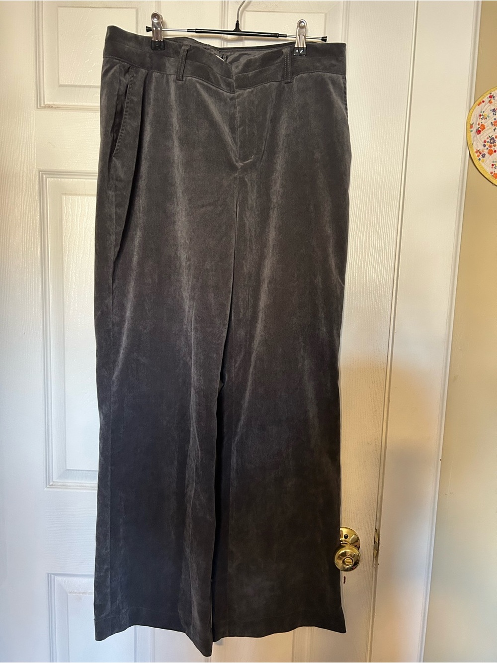 Coldwater Creek Charcoal Corduroy Wide-Leg Pants